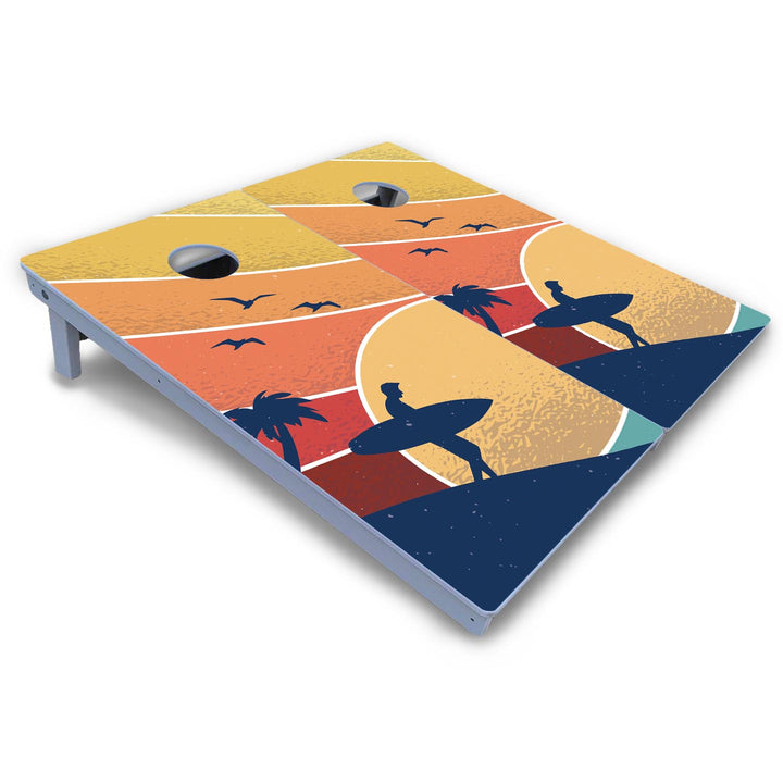 Retro Beach Cornhole Boards - All Weather Series