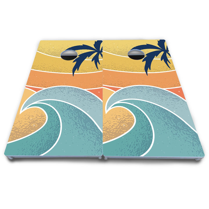 Retro Beach Cornhole Boards - All Weather Series