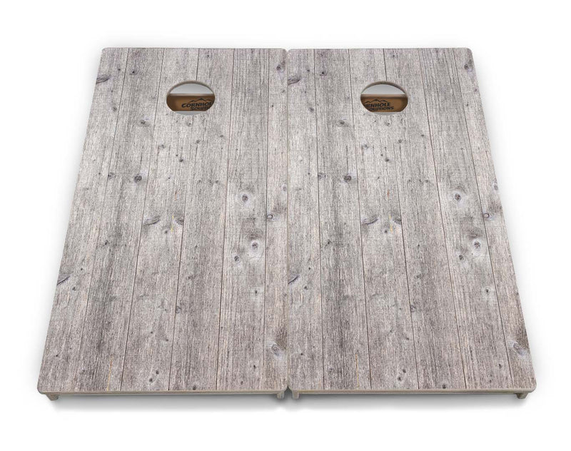 Tournament Boards - Driftwood Grey Stained Design - Professional Tournament 2'x4' Regulation Cornhole Set - 3/4″ Baltic Birch + UV Direct Print + UV Clear Coat