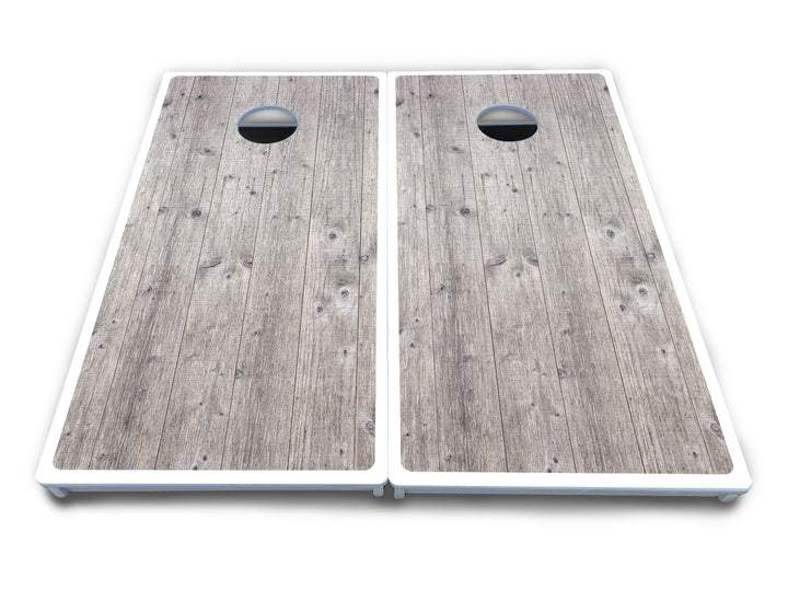 Driftwood Grey Stained Cornhole Boards - All Weather Series