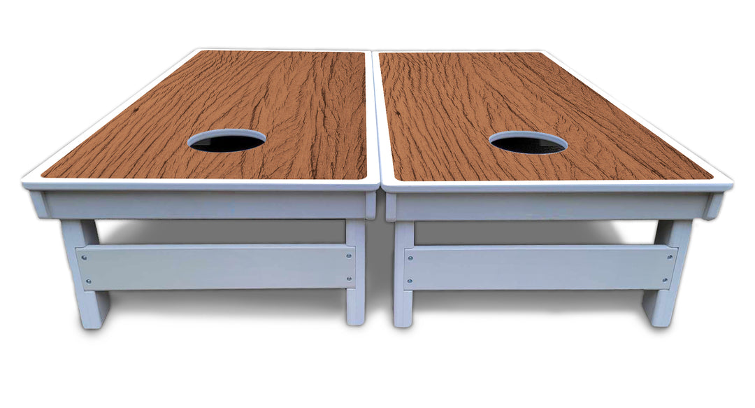 Brown Wood Cornhole Boards - All Weather Series