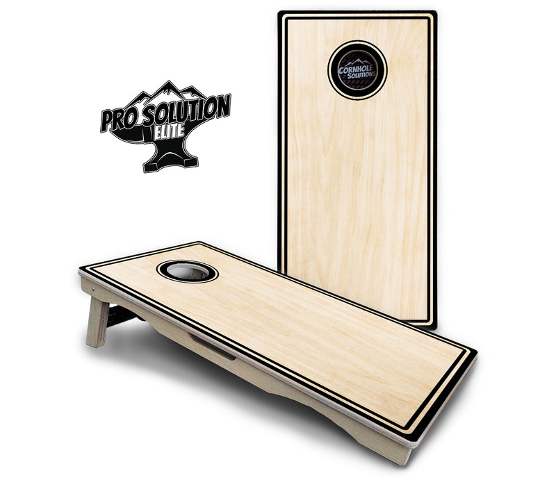 Pro Solution Elite - Pinstripe Design Options - Professional Tournament Cornhole Boards 3/4" Baltic Birch - Zero Bounce Zero Movement Vertical Interlocking Braces for Extra Weight & Stability +Double Thick Legs +Airmail Blocker