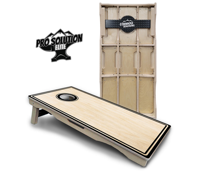 Pro Solution Elite - Pinstripe Design Options - Professional Tournament Cornhole Boards 3/4" Baltic Birch - Zero Bounce Zero Movement Vertical Interlocking Braces for Extra Weight & Stability +Double Thick Legs +Airmail Blocker