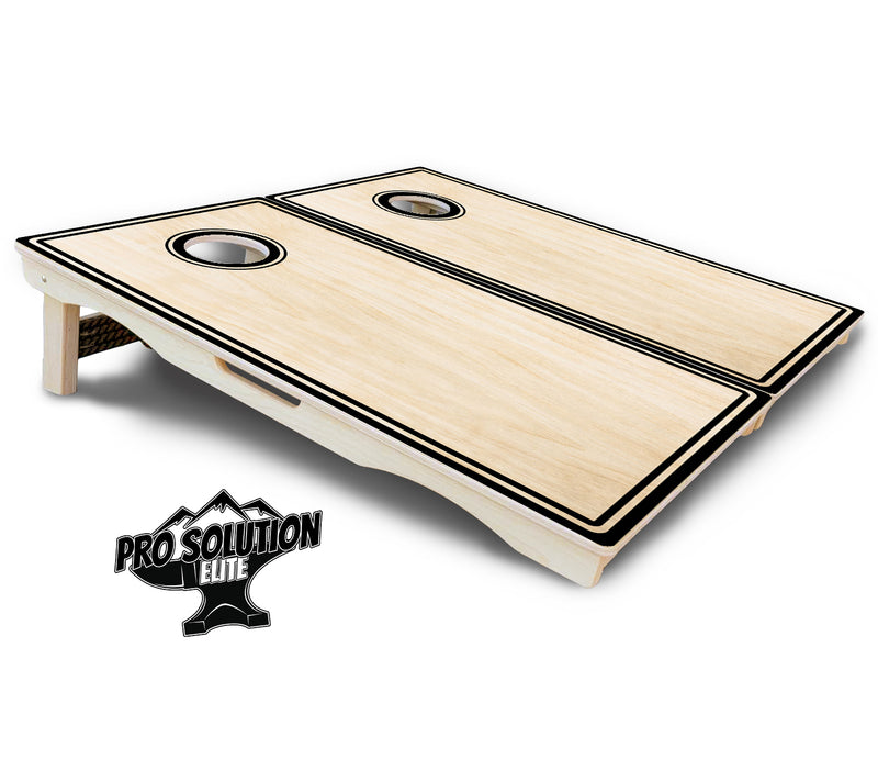 Pro Solution Elite - Pinstripe Design Options - Professional Tournament Cornhole Boards 3/4" Baltic Birch - Zero Bounce Zero Movement Vertical Interlocking Braces for Extra Weight & Stability +Double Thick Legs +Airmail Blocker