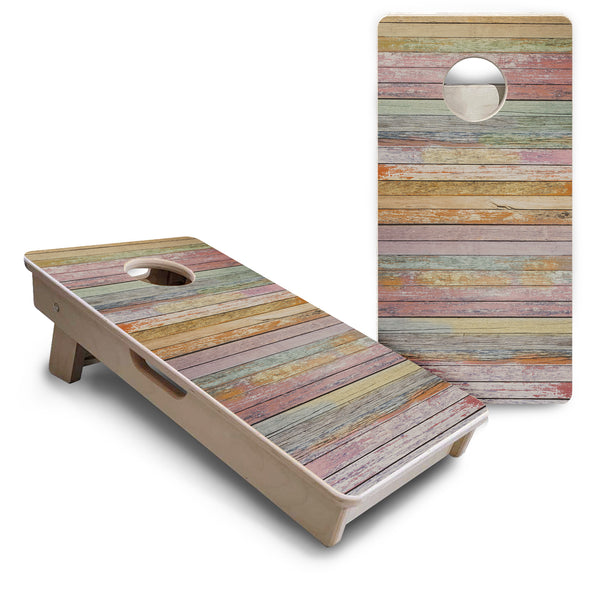 Mini Cornhole 12"x24" Boards - 4" holes - Pastel Color Plank - 3/4″ Baltic Birch