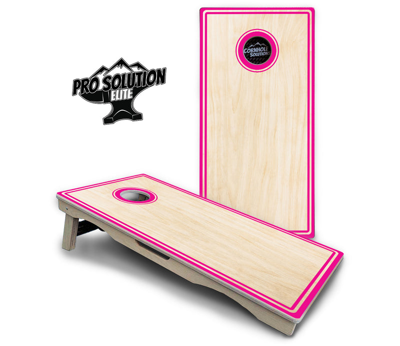 Pro Solution Elite - Pinstripe Design Options - Professional Tournament Cornhole Boards 3/4" Baltic Birch - Zero Bounce Zero Movement Vertical Interlocking Braces for Extra Weight & Stability +Double Thick Legs +Airmail Blocker