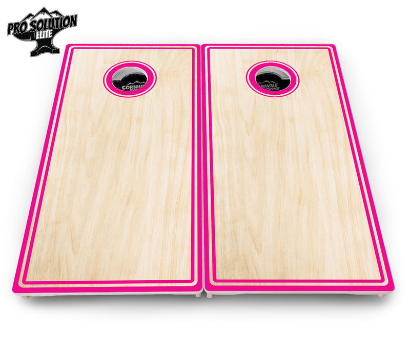 Pro Solution Elite - Pinstripe Design Options - Professional Tournament Cornhole Boards 3/4" Baltic Birch - Zero Bounce Zero Movement Vertical Interlocking Braces for Extra Weight & Stability +Double Thick Legs +Airmail Blocker