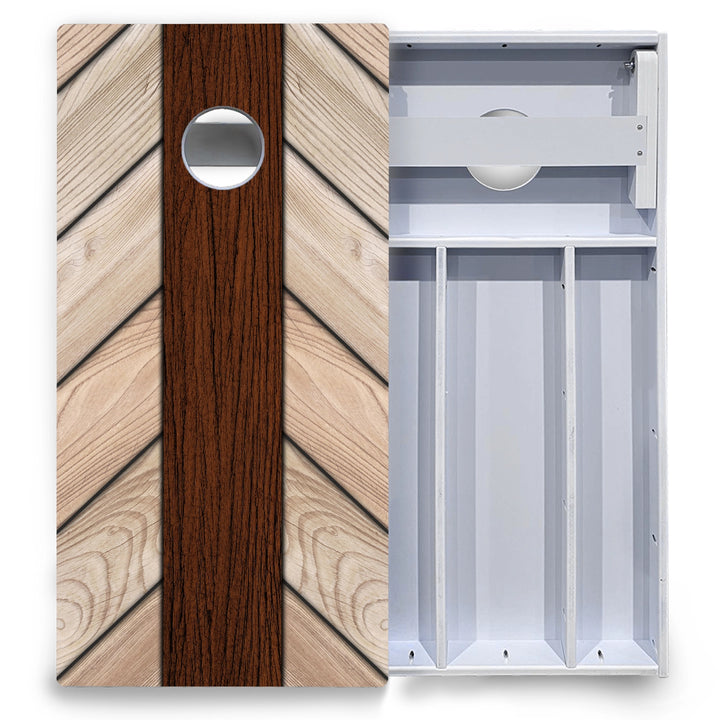 Cream Planks Cornhole Boards - All Weather Series
