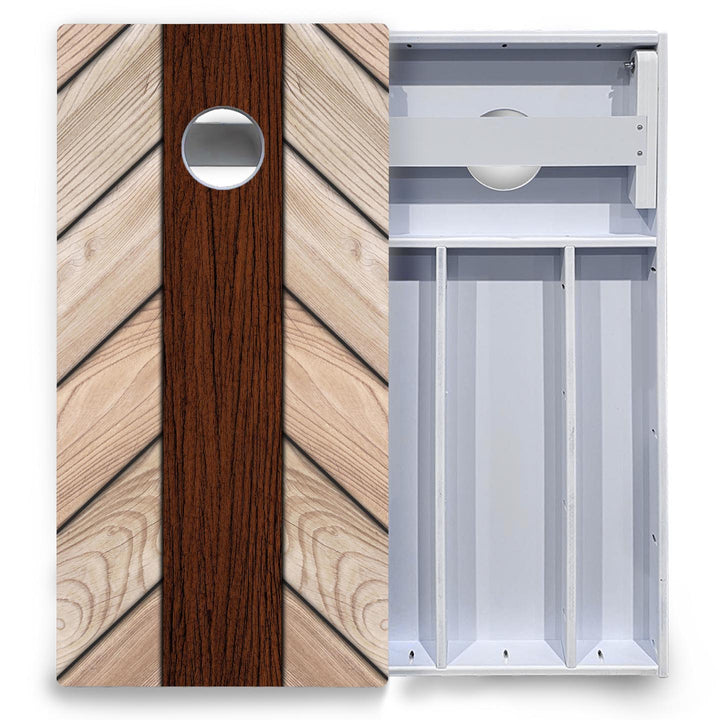 Cream Planks Cornhole Boards - All Weather Series