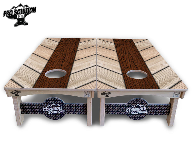 Pro Solution Elite - Cream Planks - Professional Tournament Cornhole Boards 3/4" Baltic Birch - Zero Bounce Zero Movement Vertical Interlocking Braces for Extra Weight & Stability +Double Thick Legs +Airmail Blocker