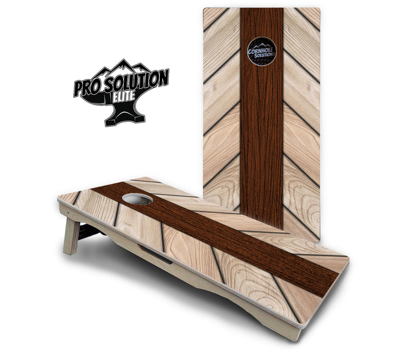 Pro Solution Elite - Cream Planks - Professional Tournament Cornhole Boards 3/4" Baltic Birch - Zero Bounce Zero Movement Vertical Interlocking Braces for Extra Weight & Stability +Double Thick Legs +Airmail Blocker