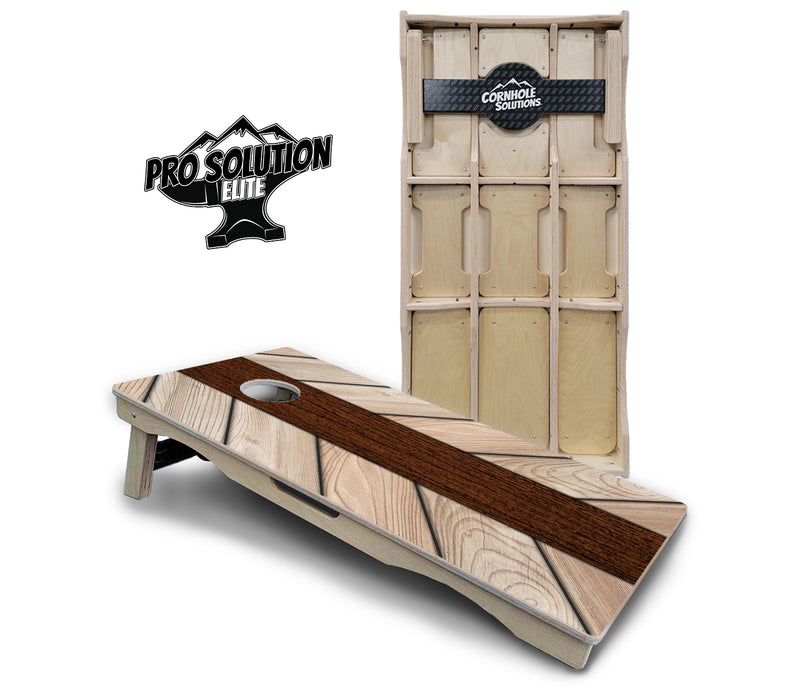 Pro Solution Elite - Cream Planks - Professional Tournament Cornhole Boards 3/4" Baltic Birch - Zero Bounce Zero Movement Vertical Interlocking Braces for Extra Weight & Stability +Double Thick Legs +Airmail Blocker