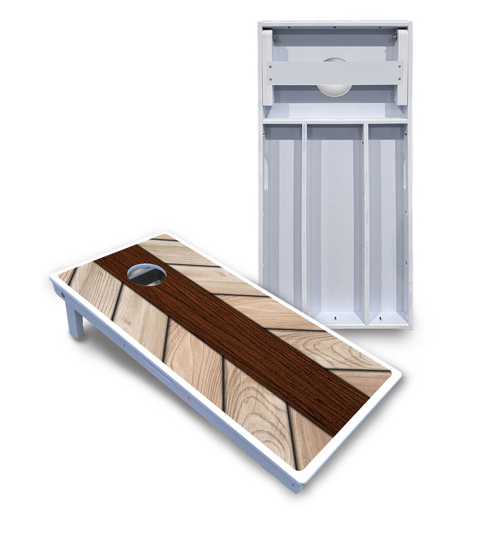 Cream Planks Cornhole Boards - All Weather Series