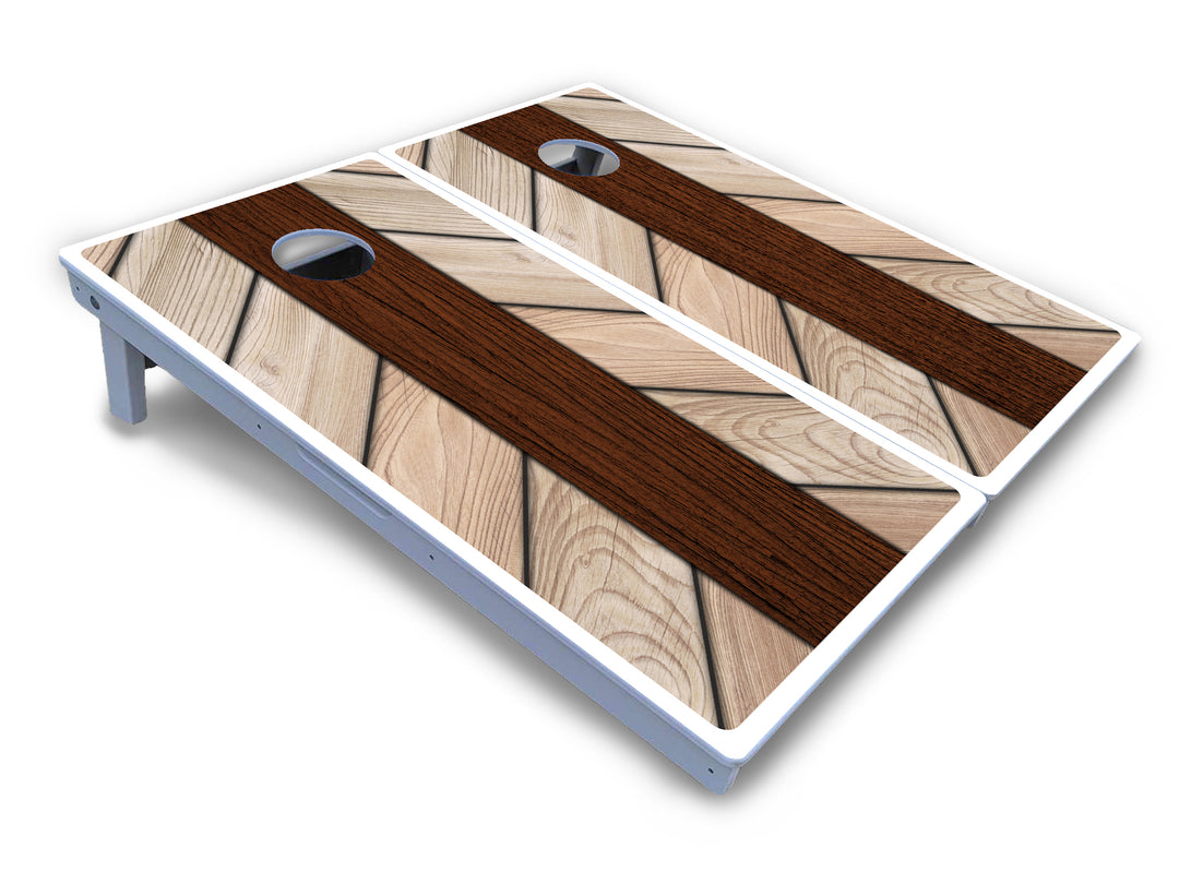 Cream Planks Cornhole Boards - All Weather Series