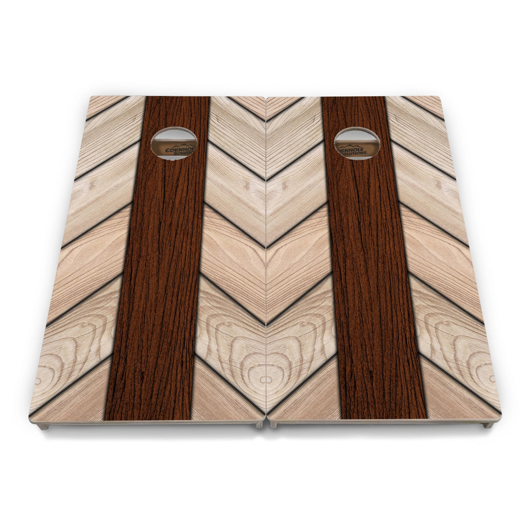 Woodgrain Plank Collection Cornhole Boards – Tournament Series