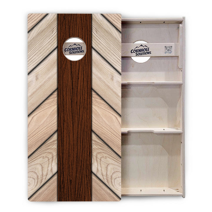 Woodgrain Plank Collection Cornhole Boards – Tournament Series