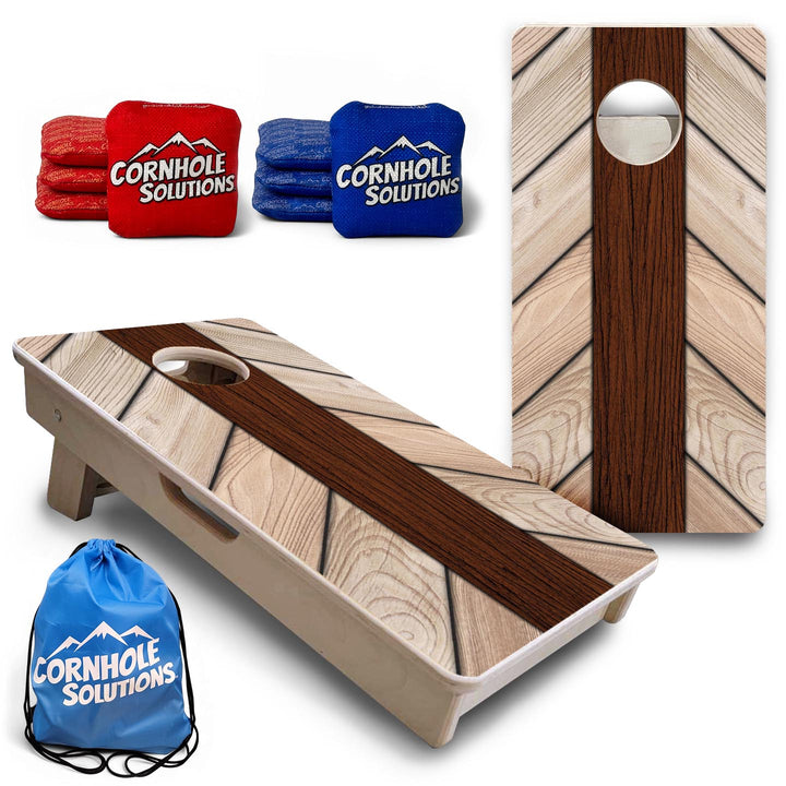 Cream Planks - Mini or Vacation Size Cornhole Boards
