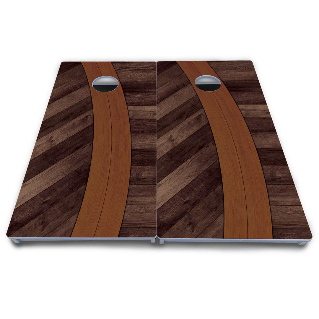 Curved Herringbone Cornhole Boards - All Weather Series