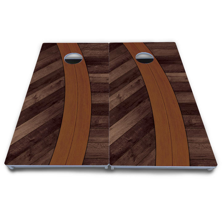 Curved Herringbone Cornhole Boards - All Weather Series