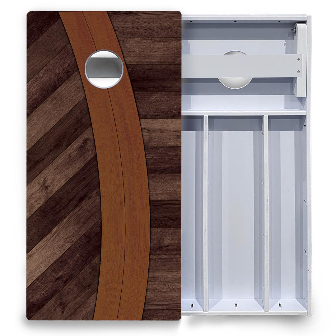 Curved Herringbone Cornhole Boards - All Weather Series