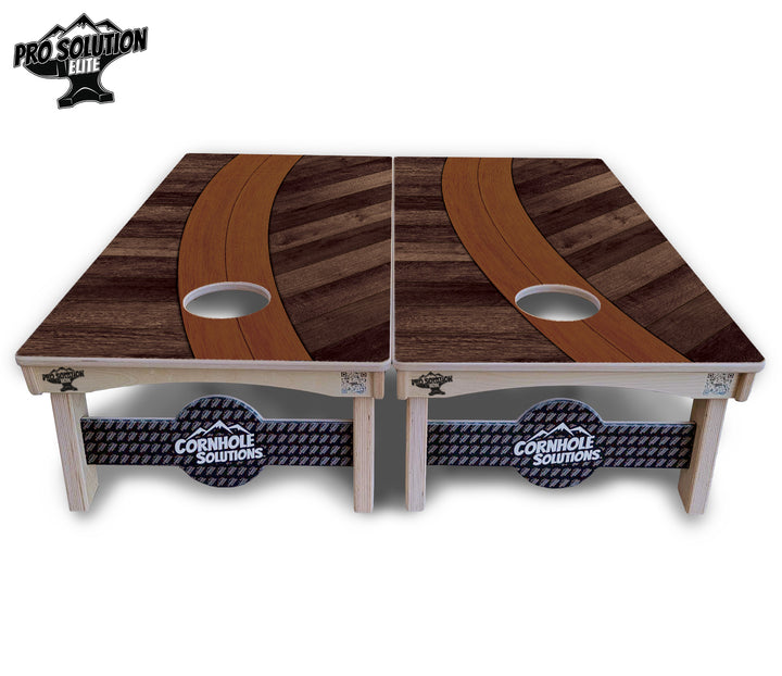 Curved Herringbone Cornhole Boards - Pro Solution Elite Series