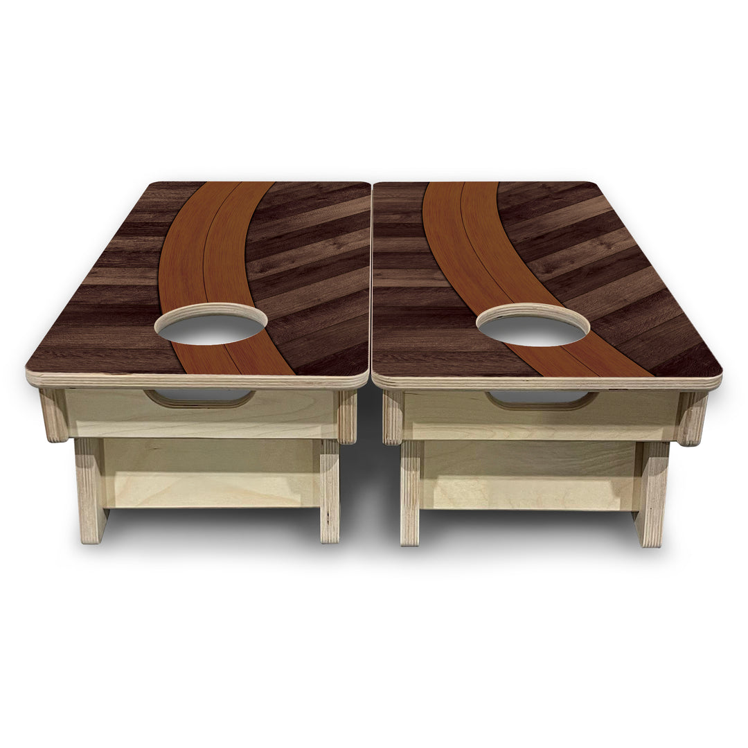Mini Cornhole Boards - Curved Herringbone