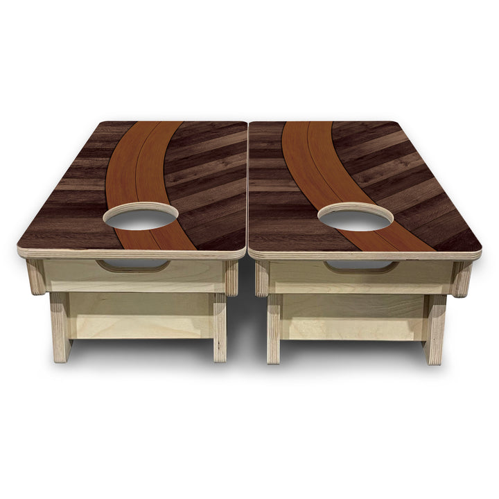 Mini Cornhole Boards - Curved Herringbone