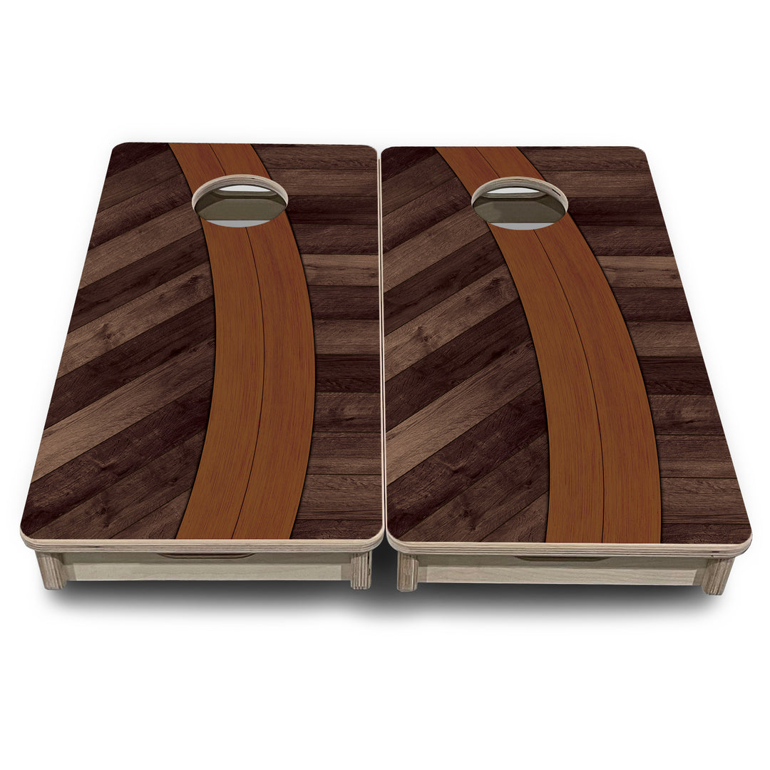 Mini Cornhole Boards - Curved Herringbone