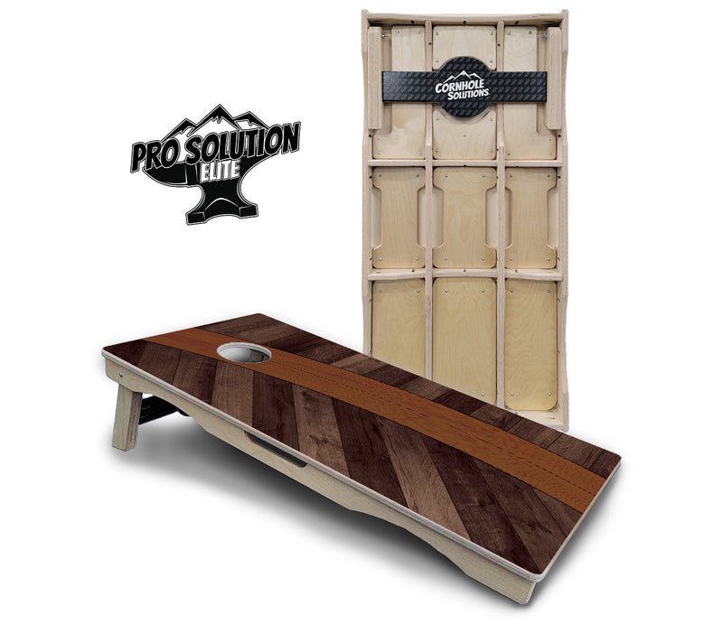 Pro Solution Elite - Curved Herringbone Design - Professional Tournament Cornhole Boards 3/4" Baltic Birch - Zero Bounce Zero Movement Vertical Interlocking Braces for Extra Weight & Stability +Double Thick Legs +Airmail Blocker