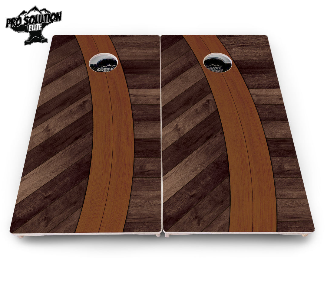 Curved Herringbone Cornhole Boards - Pro Solution Elite Series