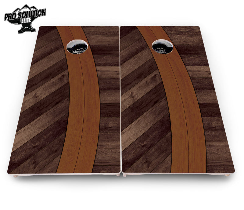 Pro Solution Elite - Curved Herringbone Design - Professional Tournament Cornhole Boards 3/4" Baltic Birch - Zero Bounce Zero Movement Vertical Interlocking Braces for Extra Weight & Stability +Double Thick Legs +Airmail Blocker