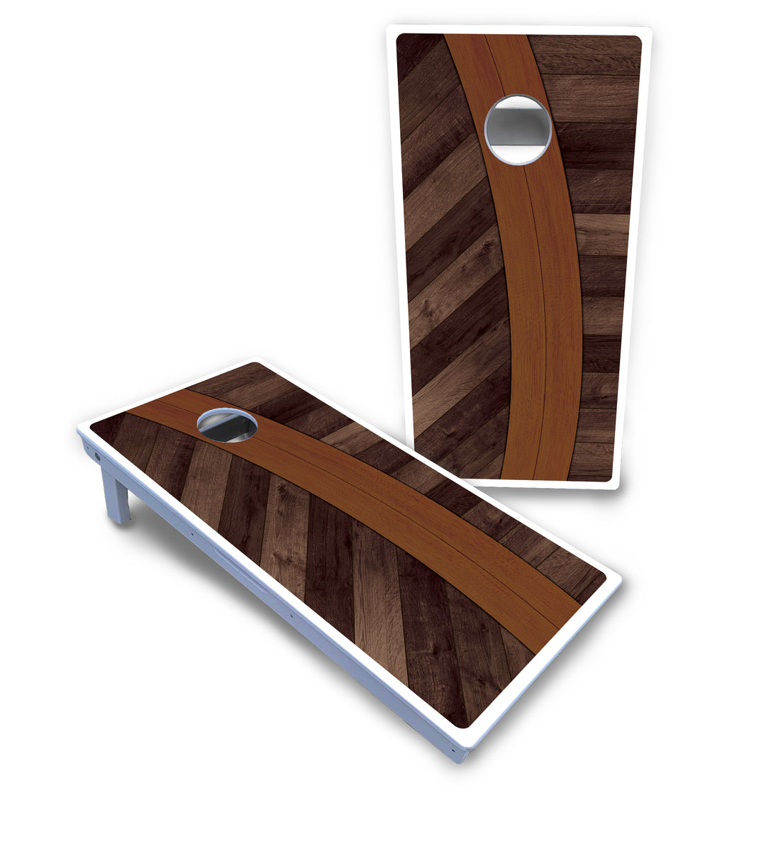 Curved Herringbone Cornhole Boards - All Weather Series