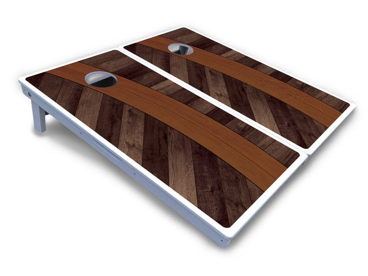Curved Herringbone Cornhole Boards - All Weather Series