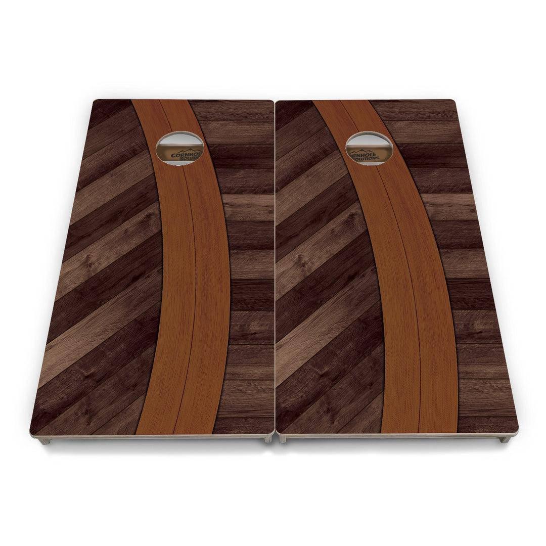 Woodgrain Plank Collection Cornhole Boards – Tournament Series