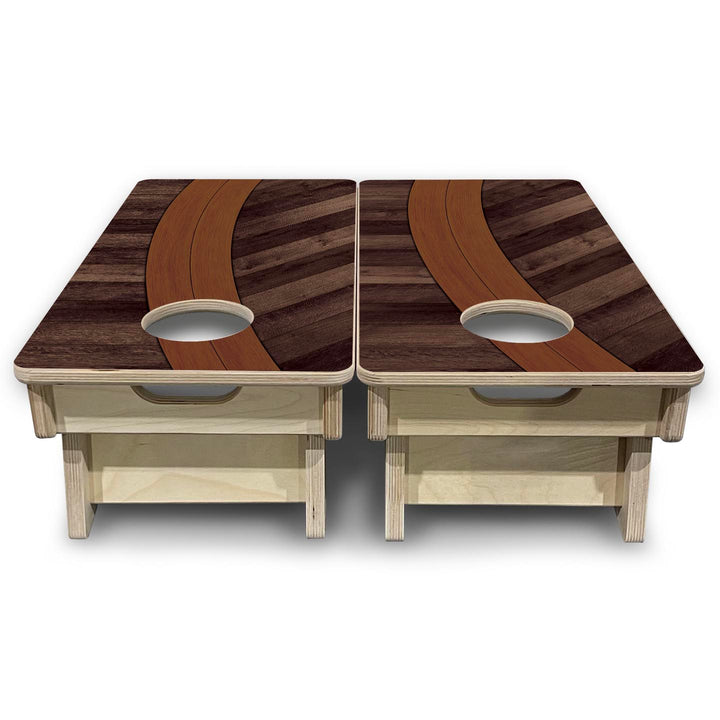 Curved Herringbone - Mini or Vacation Size Cornhole Boards