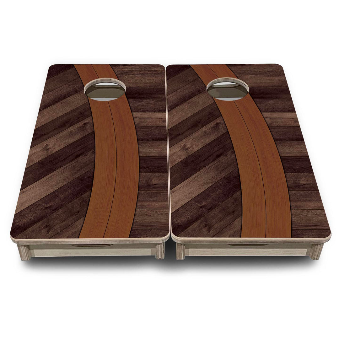 Curved Herringbone - Mini or Vacation Size Cornhole Boards