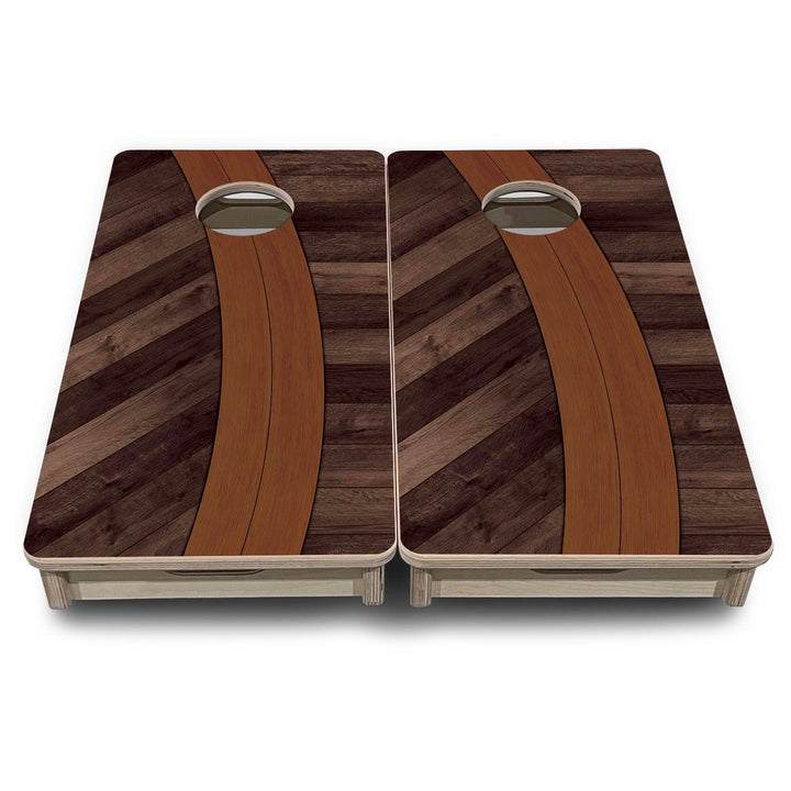 Curved Herringbone - Mini or Vacation Size Cornhole Boards
