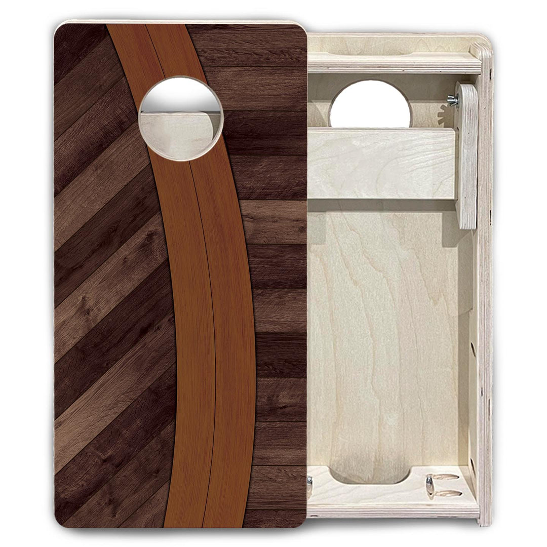 Curved Herringbone - Mini or Vacation Size Cornhole Boards