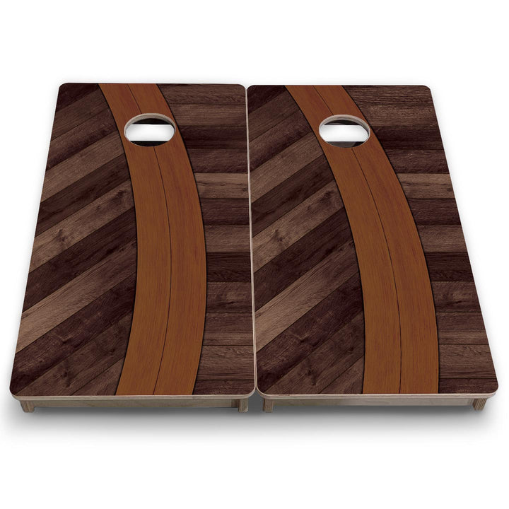 Curved Herringbone - Mini or Vacation Size Cornhole Boards