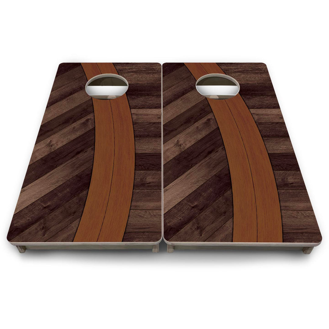 Curved Herringbone - Mini or Vacation Size Cornhole Boards