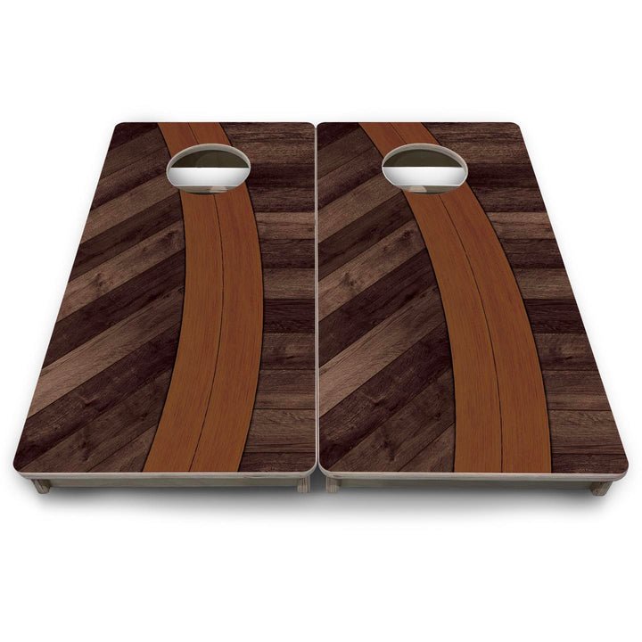 Curved Herringbone - Mini or Vacation Size Cornhole Boards