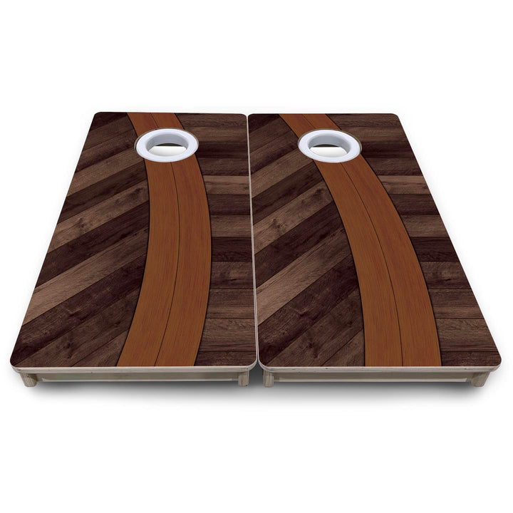 Curved Herringbone - Mini or Vacation Size Cornhole Boards