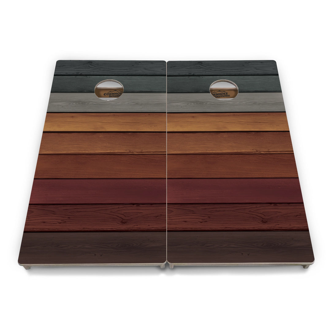Woodgrain Plank Collection Cornhole Boards – Tournament Series