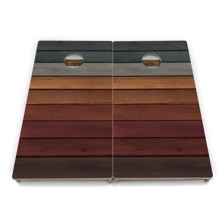 Woodgrain Plank Collection Cornhole Boards – Tournament Series