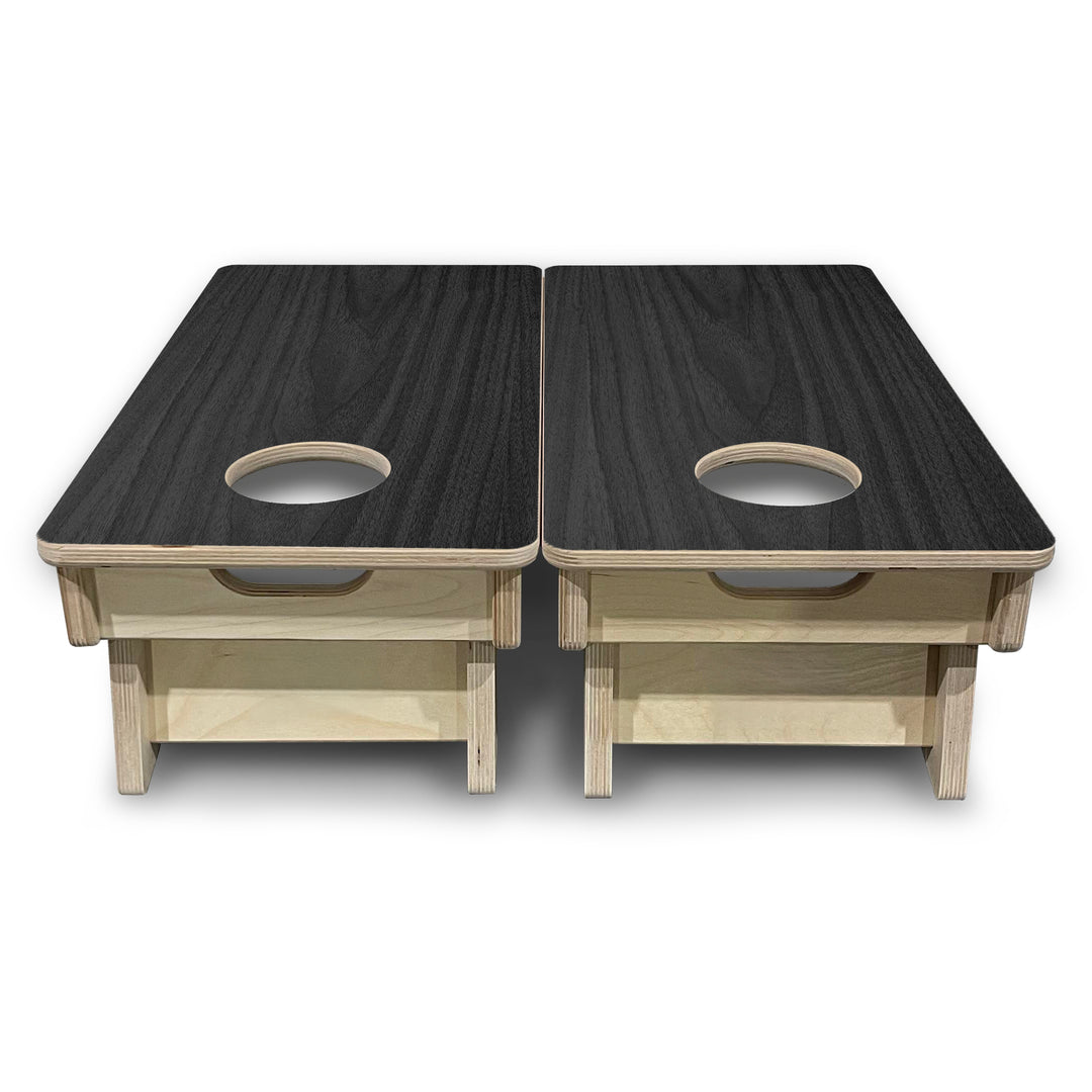 Mini Cornhole Boards - Dark Grey Wood