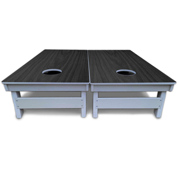 Dark Grey Wood Cornhole Boards - All Weather Series
