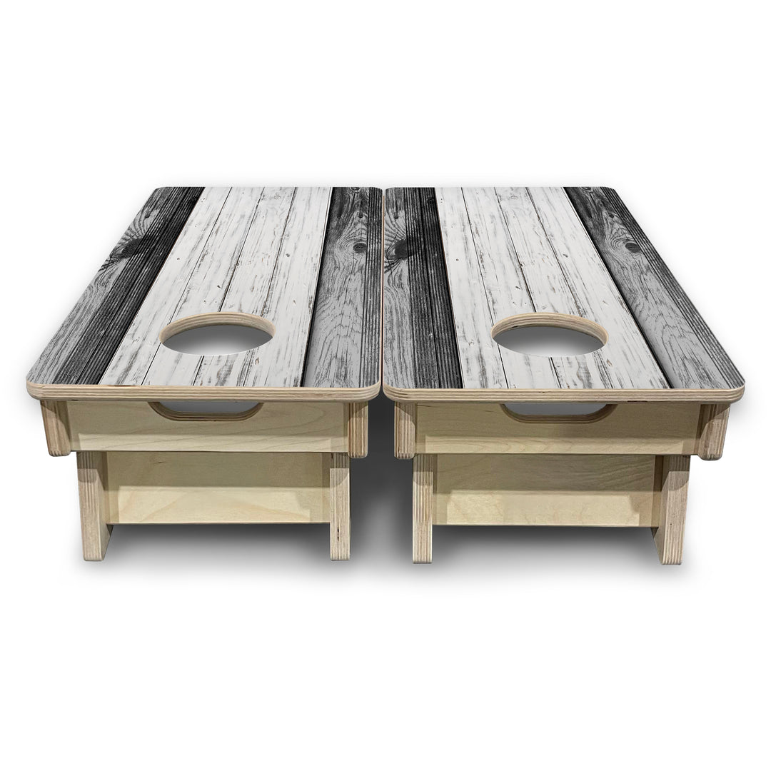 Mini Cornhole Boards - Grey Two Tone Slats