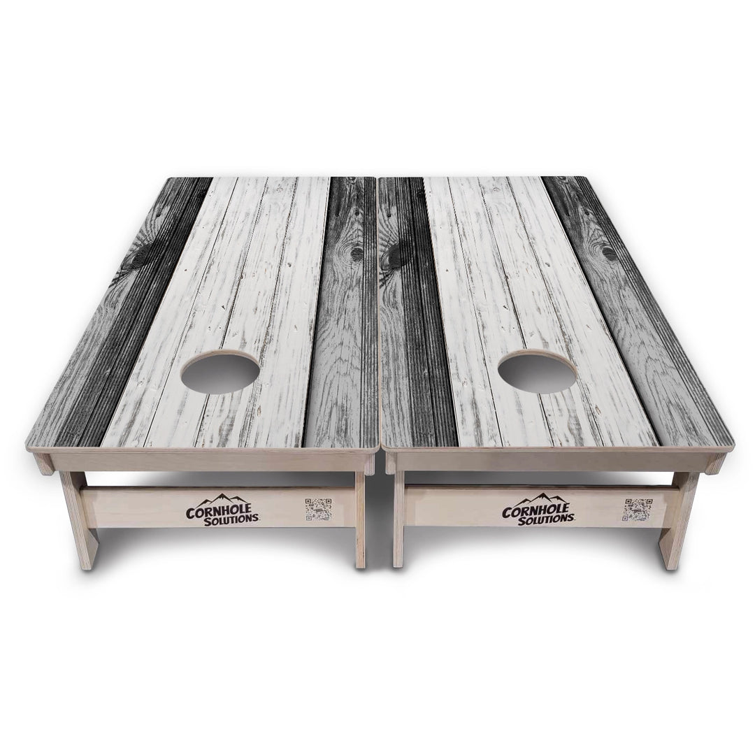 Grey Two Tone Slats Cornhole Boards – Tournament Series