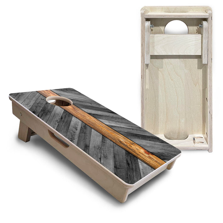 Mini Cornhole Boards - Grey Herringbone