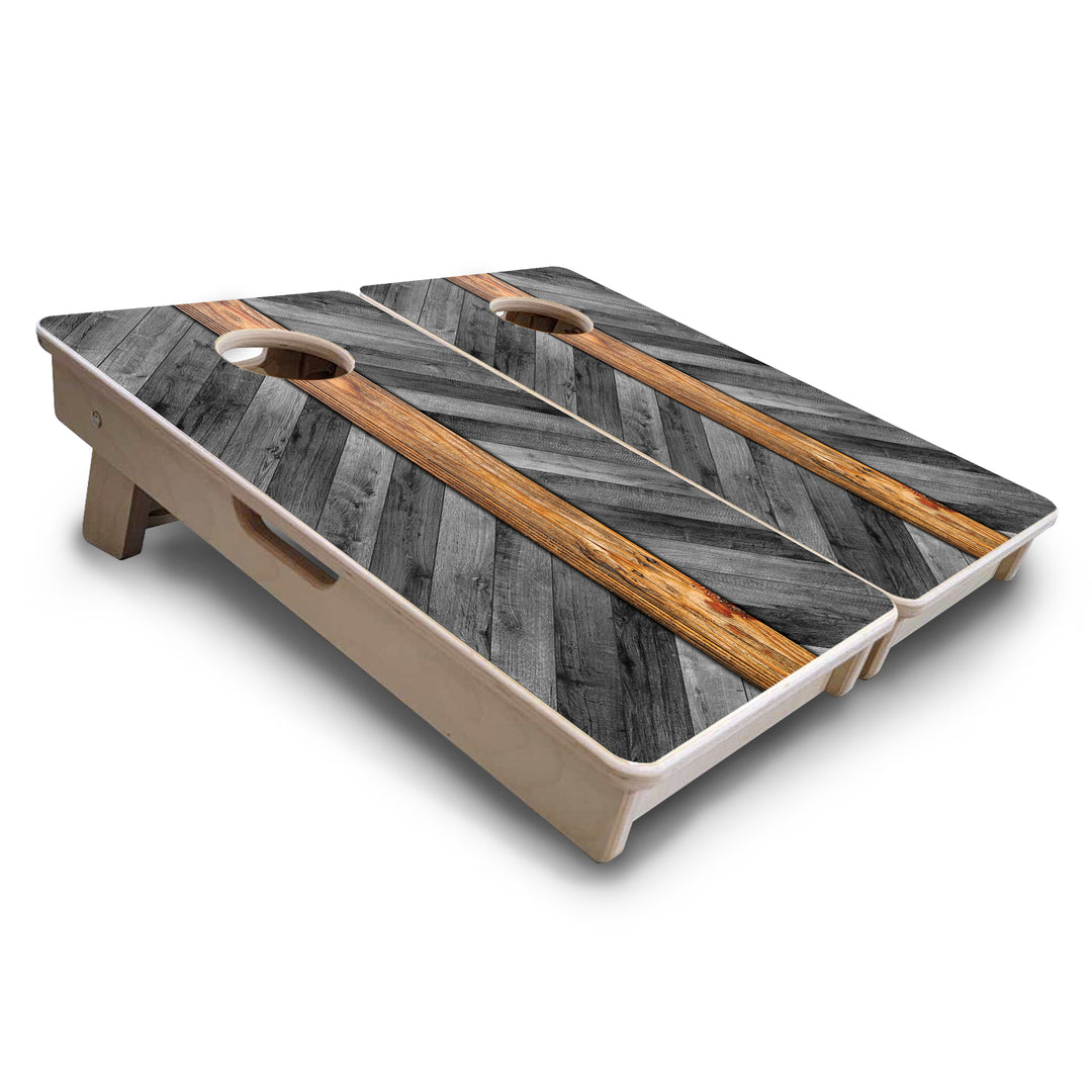 Mini Cornhole Boards - Grey Herringbone